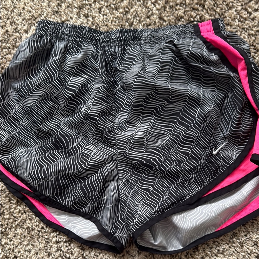 Nike Black and Pink Athletic Shorts Dynamic Design